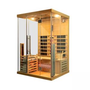 China Luxury Solid Wood Infrared Steam Combination Sauna With 3 Tempered Glass Walls supplier