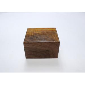 China Square Dark Color Little Wooden Jewelry Box , Mens Wood Jewelry Box For Gift supplier