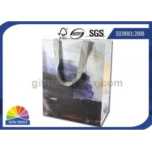 China Personalized 190g White Kraft Paper Shopping Bags Full Color Printing SGS Approval supplier