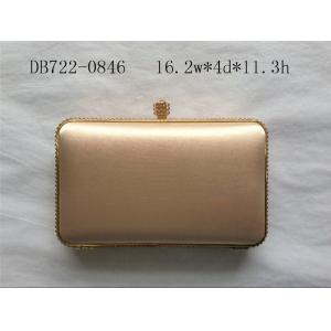 Diamond Closure Black Satin Clutch Bag , Wedding Party Gold Box Clutch Bag