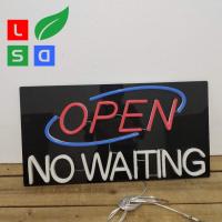 China Neon Open Sign Shop Branding Square Shape No Waiting Neon Sign on sale