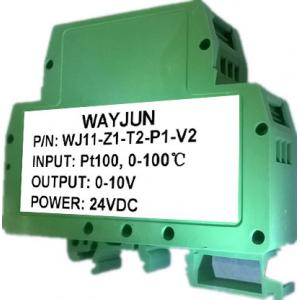 WAYJUN 3000VDC isolation RTD PT100 temperature Signal Isolators(one in one out) Green DIN35 signal converter