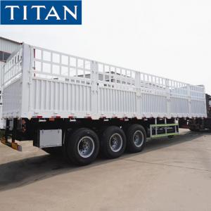 60T sugar cane livestock cattle pig animal transport trailer cargo trailers for sale
