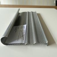 China 120x65x0.85mm Aluminum Metal Ceiling J Shape Screen Standard Perforation Metallic Glittering Silver on sale
