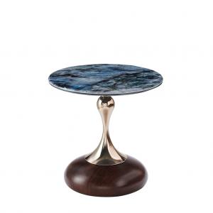 Luxury Center Table Modern Living Room Furniture Round Bent End Table Black Gold Metal Glass Coffee Table