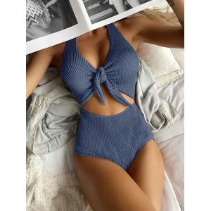 Ladies One-Piece Swimsuit Sexy Color  Bikini Hot Spring Swimming Dress Woman tie style bikni summer swimsuit  new style