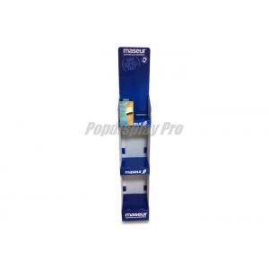 China Blue Retail Cardboard Floor Displays 3 Slant Tiers For Holding Massaging Slippers wholesale