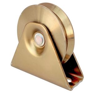 China difference sizes Y groove double bearings galvanized steel sliding gate support wheel with exterior bracket wholesale