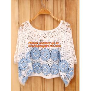 Crocheted Lace Women Shirts For Dress Cover Up Casual Wearing Summer 2015 new Pull over