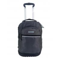 China Black Practical 4 Wheel Trolley Backpack , Laptop Compartment Backpack With Trolly on sale