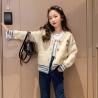 China Girls knit cardigan striped sweater embroidery craft children garment autumn winter coat suitable for children 4-16 year wholesale