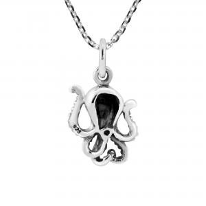 China Wondrous Sea Octopus Sterling Silver Pendant Necklace Sea Life Jewelry for Ocean Lovers supplier