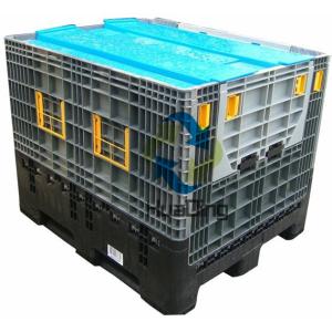 China Recyclable Foldable Collapsible HDPE Plastic Mesh Plastic Large Crate Stadic Load 4 T supplier
