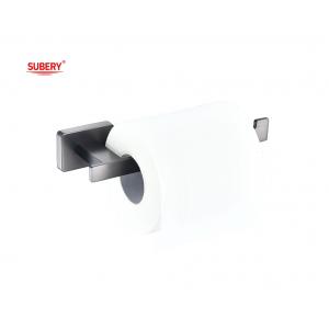 Zinc Bathroom Single Toilet Roll Paper Holder gun metal Color OEM Zinc Base rectangle Design classical