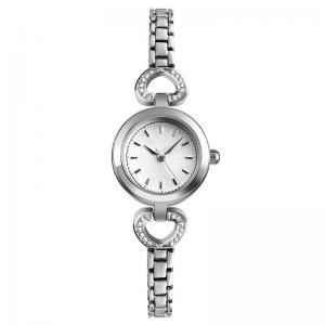 Fine Grinding Stainless Steel Quartz Wrist Watch Diamond Encrusted Dial