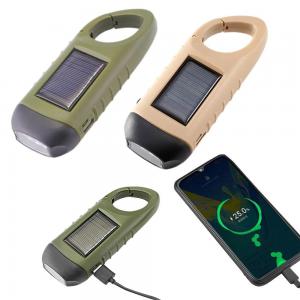 China LED Solar Powered Flashlight USB Charging Hand Crank Dynamo Flashlight Survival Gear Fishing Flashlight Clip for Outdoor supplier