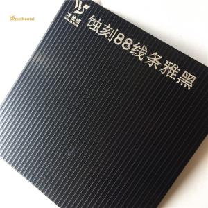 China Black Double Pvc Etched Stainless Steel Sheet NO.88 Line Pattern supplier