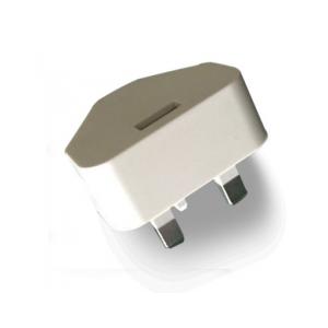 White  usb 3 pin plug adapter UK Plug Portable Mobile Charger