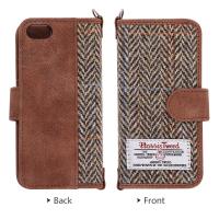 China Durable Flip Leather Wallet Case Cover IPhone 5 5S SE Harris Tweed on sale