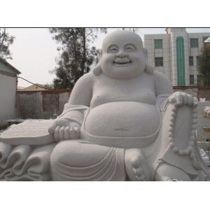 Chinese Happy Laugh Buddha White Carved Sitting Buddha Sculpture