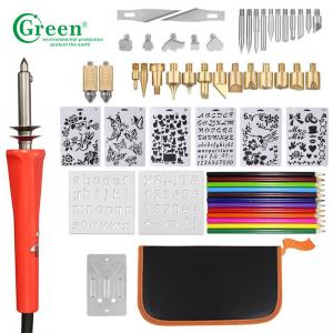 Green PS3301 33 Wood Burning Kit Tips 2 Stencils 12 Colored Pencils