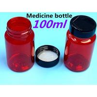 China Red Empty Prescription Bottles 150ml Plastic Containers For Medicines on sale