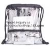 Clear Drawstring PVC Drawstring Backpack With Mesh Side Pockets For School,