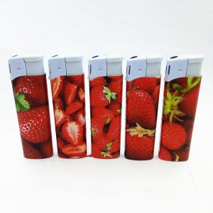 Refillable Colorful Plastic Strawberry Lighter With Child Resistance Function