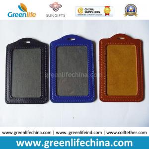 China Office Name Badge Leather Badge Holder Soft ID Badge Pocket supplier