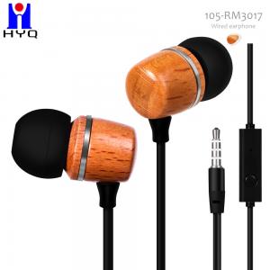 China Wooden 98dB Wired In Ear Earbuds Lightweight Music Sound Earphones supplier