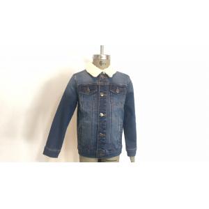 Button Through Kids Denim Jacket / Stretch Denim Jacket With Sherpa Collar TW83889