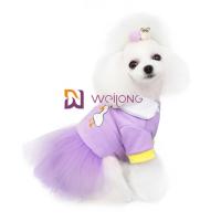 China Sweet Candy Colored Dog Party Dress Pet Clothing CVC Jersey 180G With Sparkly Tulle  Skirt on sale