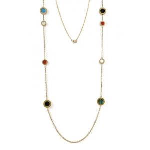 China Multicolor Resin Beaded Chain Long Scatter Necklace Red Blue Green Orange supplier