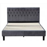 China Tufted Fabric Upholstered Bed Frame Queen Size Headboard Knitted Polyester on sale