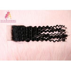 10A 4x4 Lace Closure , Virgin Brazilian 4x4 Malaysian Curly Hair Transparents Lace Closure