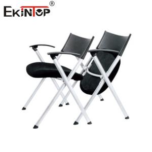 Integrated Storage Training Chair Folding Black Plastic Chair With Writing Tablet