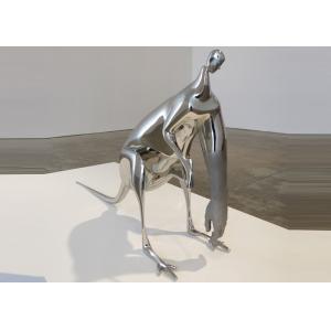 China Art Modern Stainless Steel Sculpture Kangaroo Animal Human Head And Hands supplier