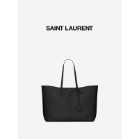 China 1.4lb Textured Leather Branded Ladies Handbag Black YSL Calfskin Bag East West on sale