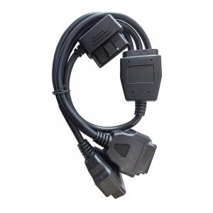 Data OBD OBD2 Y Cable 16 Pin 1 Male Elbow To 3 Female Extension