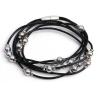 China jewelry bracelet multi rows black real leather bio magnetic bracelet men, health magnetic jewelry men bracelet magnetic wholesale