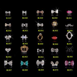 3D Jewelry Nail Art Tips Stickers Deco Bow Knot Alloy Jewelry ML947-971