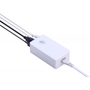 China 4USB home charger with led light touch switch supplier
