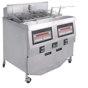 China デジタルコンピュータ パネル 2 鍋 4 バスケット 自動 ディープフライヤー ガス オープン ディープフライヤー wholesale