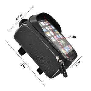Top Tube Bag Phone Holder Bag With Headphone Hole Window Holder 8x3.2x4.75"