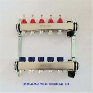 China stainless steel 5 ports flow meter manifold, radiant heating manifold, pump mixing modular manifold supplier
