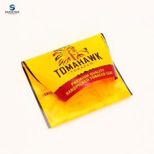 Tobacco Leaf Cigarette Packing Plastic Ziplock Bag With Clear Wrap And Sticker
