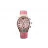 China Pink 38.0mm Mop Dial Multi Functional Watches For Ladies OEM Service wholesale