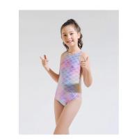 China Triangle Conjoined Girls Swim Suits Mermaid Scales Printed Children Swim Clothes on sale