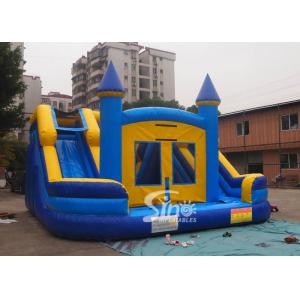 China O anúncio publicitário caçoa o castelo combinado da água inflável dobro da pista com a bandeira feita sob encomenda removível supplier