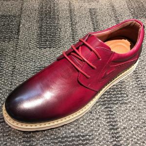 China Brushing burgundy leather round toe casual mens shoes , leisure shoes supplier